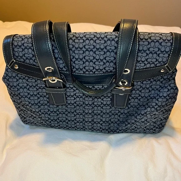 Coach SoHo Mini C with matching wallet (both blue jacquard) - Picture 3 of 6